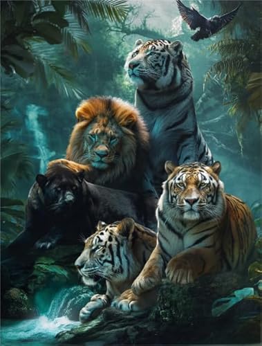 Puzzle 1000 Stücks - Tigerss Animals Plakats - Lernspielzeug Für Kinder - Adult Stress Relief Spiel Kunst Bild - Wand Kunst Dekoration Xw51Qk von DMQBT