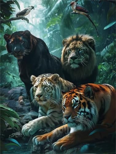 Puzzle 1000 Stücks - Tigerss Animals Plakats - Lernspielzeug Für Kinder - Adult Stress Relief Spiel Kunst Bild - Wand Kunst Dekoration Xw52Qk von DMQBT