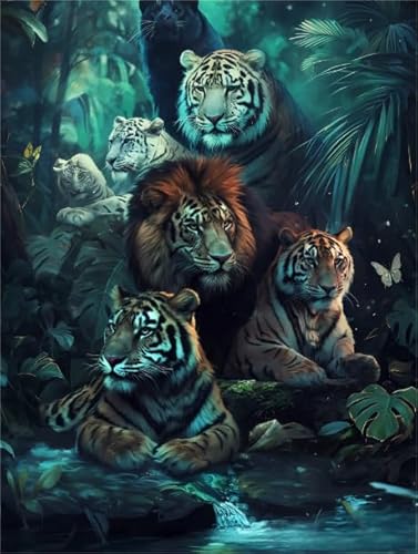 Puzzle 1000 Stücks - Tigerss Animals Plakats - Lernspielzeug Für Kinder - Adult Stress Relief Spiel Kunst Bild - Wand Kunst Dekoration Xw53Qk von DMQBT