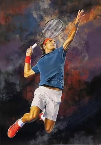Puzzle 1000 Teile - Für Erwachsene Personalisierte Herausforderung Spielzeug - Wand Kunst Dekoration - Tennis Player Art Plakat - Buntes Unregelmäßiges Puzzle Dw249Sk von DMQBT