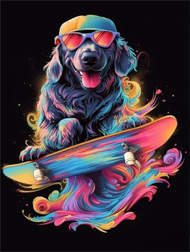 Skateboards Dog Abstrakte Kunst Animals Bilder - Puzzle 1000 Stücks - Lernspielzeug Für Kinder - Wand Kunst Dekoration - Erwachsene Challenge Game Xw82Qk von DMQBT