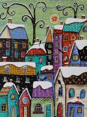 Snowy Towns Bilder - Puzzles Für Ältere Erwachsene - Familie Spaß Herausforderung Spielzeug - Wand Kunst Dekoration - Puzzle 1000 Teile Dw36Sk von DMQBT
