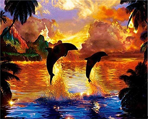 DMTWSM Malen nach Zahlen Canvas Kits Tierfarben nach Zahlen Geeignet für Erwachsene und Anfänger Dolphin-40x50cm_With_Frame DMTWSM Malen nach Zahlen Canvas Kits Tierfarben nach Zahlen Geeignet für Erwachsene und Anfänger Dolphin-40x50cm_With_Frame von DMTWSM