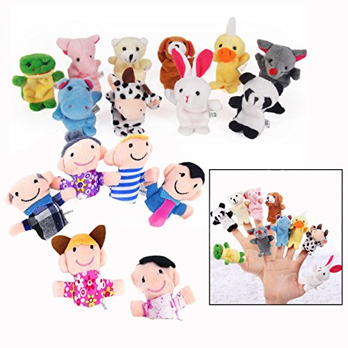 DMZK 16pcs Baby Story Requisiten,Fingerpuppen Handpuppe Set,Puppen Spielzeug für Baby und Kleinkinder von DMZK