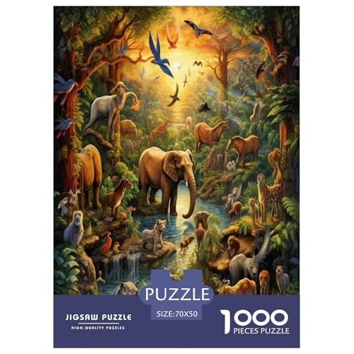 Dschungeltiere Puzzle 1000 Teile Schwer Puzzle Spielzeug Pädagogisches Spiel Impossible Herausforderung Spielzeug Für Erwachsene Und Kinder Ab 12 Jahren 70x50cm/1000pcs von DNAVSOETR