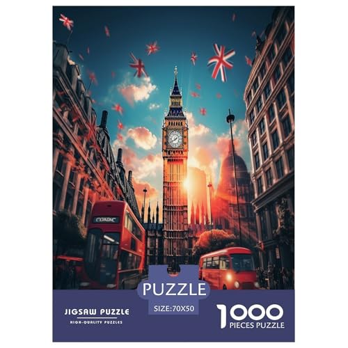 Londonerer Stadtbild Puzzle 1000 Teile Schwer Puzzle Spielzeug Pädagogisches Spiel Impossible Herausforderung Spielzeug Für Erwachsene Und Kinder in Bewährter 70x50cm/1000pcs von DNAVSOETR