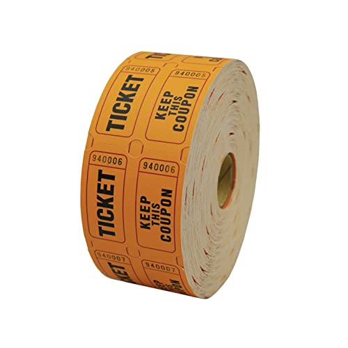 DNB 1000 2 x 2 Zoll 50/50 Doppelrolle Tafelkarten fortlaufend nummerierte Tickets, 1000 Paar pro Rolle, orange DNB 1000 2 x 2 Zoll 50/50 Doppelrolle Tafelkarten fortlaufend nummerierte Tickets, 1000 Paar pro Rolle, orange von DNB SPORTS