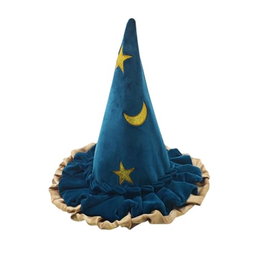 Hexenhut, Hexenhüte für Frauen, moderner Hexenhut, Mondmuster Damen breite Krempe Zaubererhut, großer Hexenhut, Mode Hexenhut, Hexenhüte für Frauen, moderner Hexenhut, Mondmuster Damen breite Krempe Zaubererhut, großer Hexenhut, Mode von DNCG