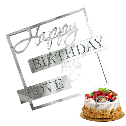 Kuchendekoration, "Happy Birthday", Liebe, Kuchendekoration, Kuchendekoration von My Love, Lieferung für Geburtstagsparty | Neuheit, einzigartiger Acryleinsatz, fie-Dekoration Kuchendekoration, "Happy Birthday", Liebe, Kuchendekoration, Kuchendekoration von My Love, Lieferung für Geburtstagsparty | Neuheit, einzigartiger Acryleinsatz, fie-Dekoration von DNCG