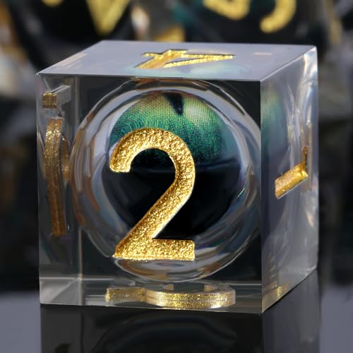 DNDND Eye Resin DND Dice Sharp Edge Resin D&D Stanzform mit Geschenkbox für Dungeons and Dragon Game (Green Dragon Eye) von DNDND