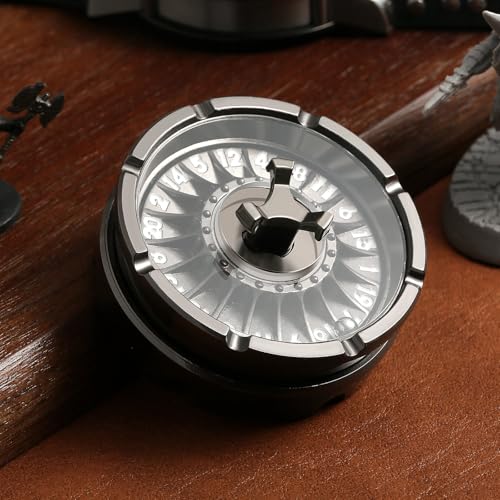 DNDND Roulette D20 Würfel, 50 mm, metallisch, 20-seitig, mit wunderschöner Geschenkbox für Dungeons and Dragons, D&D und Tischspiel (schwarz mit weißer Zahl) von DNDND