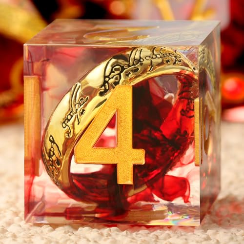 Ring DND-Würfel-Set, scharfe Kanten, 7-teilig, Wirbelharz, blutrote Würfel mit magischem Lord-Ring im Inneren, für Dungeons & Dragons, Drachenbox, Geschenke Ring DND-Würfel-Set, scharfe Kanten, 7-teilig, Wirbelharz, blutrote Würfel mit magischem Lord-Ring im Inneren, für Dungeons & Dragons, Drachenbox, Geschenke von DNDND