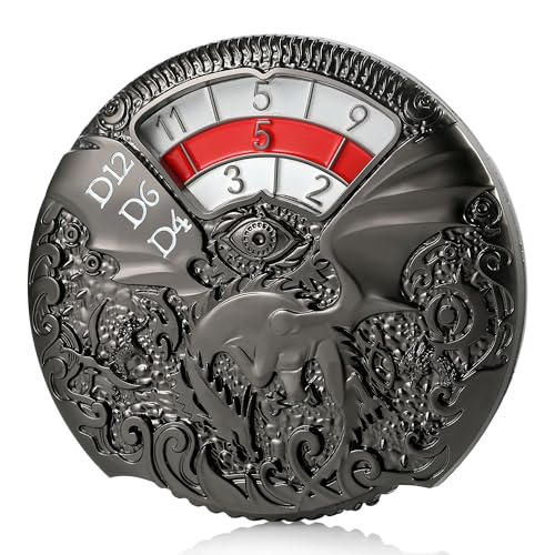 DND Spinner Dice DNDND 7-in-1 Spinner D&D-Würfel-Set aus Metall mit wunderschöner Geschenkbox für Dungeons und Drachen und Rollspiel (schwarz mit rot) von DNDND