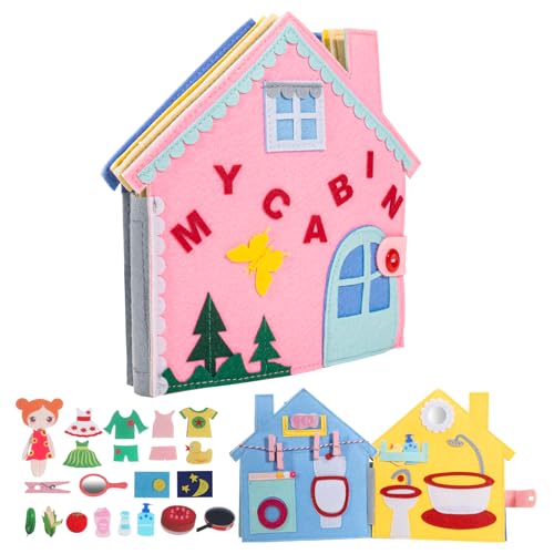 DOBWGXZ Busy Board, Montessori Spielzeug ab 1 Jahr, Activity Board Motorikspielzeug für Kleinkinder, 3D Filz Busy Book, Mädchen,Ideal für Lange Autofahrten DOBWGXZ Busy Board, Montessori Spielzeug ab 1 Jahr, Activity Board Motorikspielzeug für Kleinkinder, 3D Filz Busy Book, Mädchen,Ideal für Lange Autofahrten von DOBWGXZ