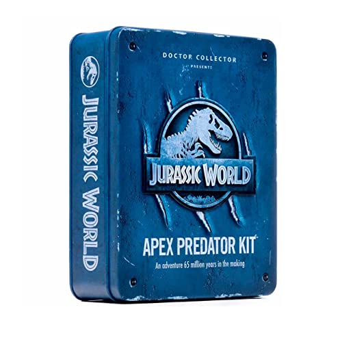Doctor Collector Jurassic World Apex Predator Kit, offizielle Sammleredition mit exklusivem Zubehör in Einer Metallbox von Doctor Collector