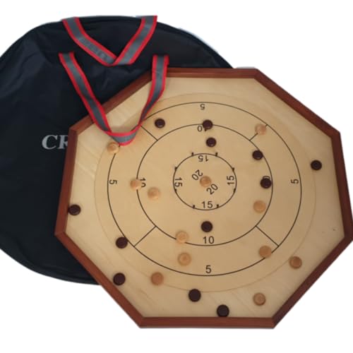 Crokinole Kanadisches Strategie-Brettspiel – offizielle Größe 69x69 cm - mit schönen Spielscheibenkomplett mit luxuriöser Trage- und Aufbewahrungstasche von DOCTOR SPORT