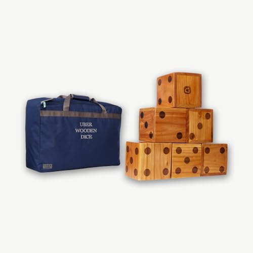 DOCTOR SPORT Drake-Holzwürfel XXL, 6 Stück, mit Tragetasche, eingebrannte Punkte (21x21x21 cm) von DOCTOR SPORT