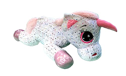 DODO D'AMOUR - XXL Plüsch-Einhorn mit Sternen-Pailletten - Tiere - 192813 - Weiß - Kuscheltier - Spielzeug für Kinder - Geschenk - Riesig - Weich - Beruhigend - 120 cm x 90 cm - Ab 6 Monaten. von DODO D'AMOUR