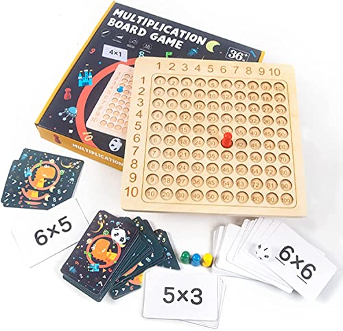 Hölzernes Mathe-Multiplikationsbrett, Montessori-Multiplikationsbrett Kinder Zählen Pädagogisches Spielzeug für Kleinkinder Kinder von DODOOS