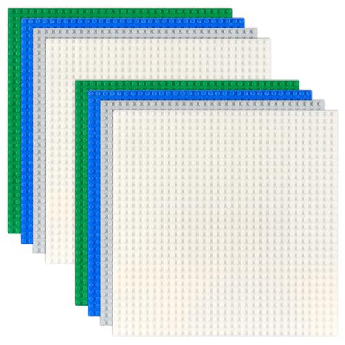 DODUOS 8 Platten-Set Bauplatten Kompatibel mit Meisten Marken, 4 Farben Classic Bausteine Grundplatte 25.5 * 25.5cm, Grüne Blaue Graue Sand Grundplatte, Bauplatte für Bausteine DODUOS 8 Platten-Set Bauplatten Kompatibel mit Meisten Marken, 4 Farben Classic Bausteine Grundplatte 25.5 * 25.5cm, Grüne Blaue Graue Sand Grundplatte, Bauplatte für Bausteine von DODUOS