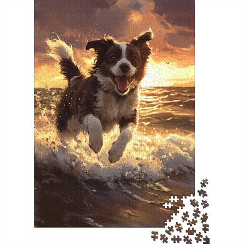 Australian Shepherd Puzzle 1000-teilige Schwer Puzzle Spielzeug Pädagogisches Spiel Impossible Herausforderungsspielzeug Für Erwachsene Kinder 1000pcs (75x50cm) von DOEMTY