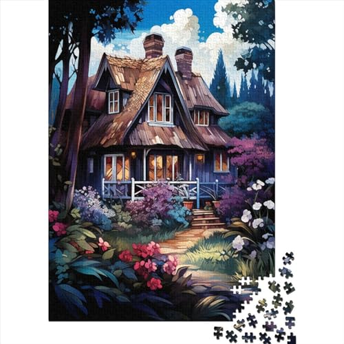 Bergdorf Hütte Puzzle 1000-teilige Schwer Puzzle Spielzeug Pädagogisches Spiel Impossible Herausforderung Spielzeug Für Erwachsene Und Kinder Ab 14 Jahren 1000pcs (75x50cm) von DOEMTY