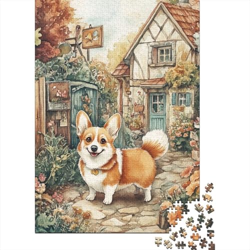 Corgi Puzzles 1000 Teile Schwer Puzzle Spielzeug Lernspiel Impossible Herausforderung Spielzeug Für Erwachsene Kinder 1000pcs (75x50cm) von DOEMTY