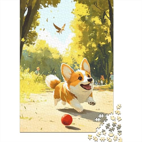 Corgi Puzzles 1000-teilige Schwer Puzzle Spielzeug Lernspiel Impossible Herausforderungsspielzeug Für Erwachsene Und Kinder in Bewährter 1000pcs (75x50cm) von DOEMTY