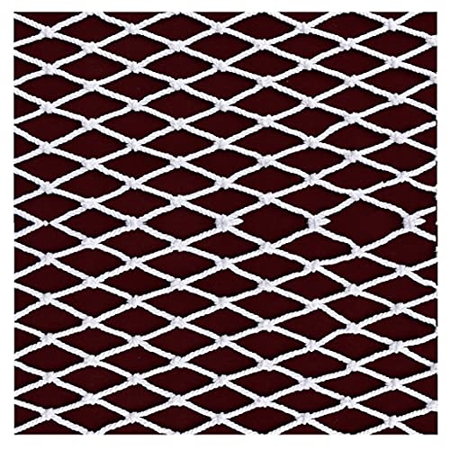 DOEMTY Kindersicherheitsnetz, Treppen-Balkon-Schutznetz, Weißes Geflochtenes Seilnetz, Trennnetz, Frachtanhänger-Netznetz(15X15cm,1X4m/3.3X13.12ft) von DOEMTY