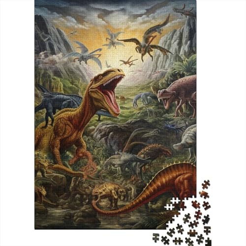 Dinosaurierier Puzzle 1000-teilige Schwer Puzzle Spielzeug Pädagogisches Spiel Impossible Herausforderung Spielzeug Für Erwachsene Und Kinder Ab 14 Jahren 1000pcs (75x50cm) von DOEMTY