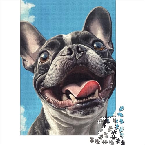 French BullHund Puzzle 1000 Teile Schwer Puzzle Spielzeug Lernspiel Impossible Herausforderungsspielzeug Für Erwachsene Und Kinder Ab 14 Jahren 1000pcs (75x50cm) von DOEMTY