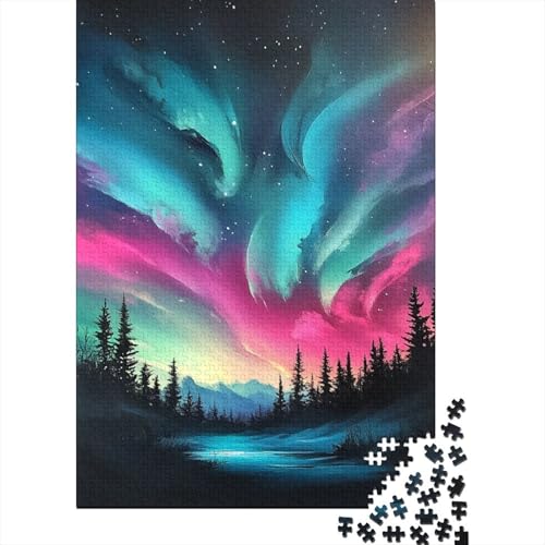 Nördliche Lichter Puzzle 1000 Teile Schwer Puzzle Spielzeug Pädagogisches Spiel Impossible Herausforderung Spielzeug Für Erwachsene Und Kinder Ab 12 Jahren 1000pcs (75x50cm) von DOEMTY