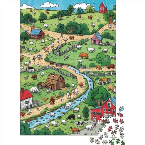 Ranches Puzzle 1000 Teile Schwer Puzzle Spielzeug Pädagogisches Spiel Impossible Herausforderung Spielzeug Für Erwachsene Kinder 1000pcs (75x50cm) von DOEMTY