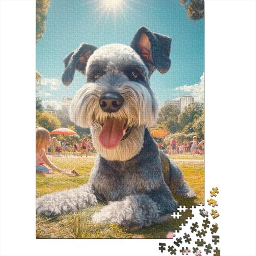 Schnauzer Puzzles 1000 Teile Schwer Puzzle Spielzeug Pädagogisches Spiel Impossible Herausforderungsspielzeug Für Erwachsene Und Kinder Ab 14 Jahren 1000pcs (75x50cm) von DOEMTY