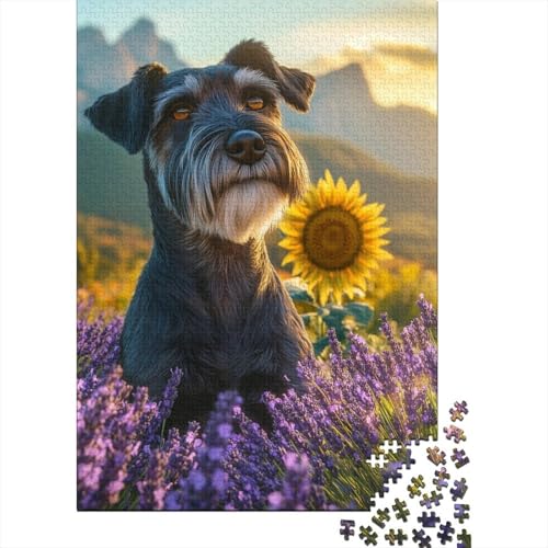 Schnauzer Puzzles 1000 Teile Schwer Puzzle Spielzeug Pädagogisches Spiel Impossible Herausforderungsspielzeug Für Erwachsene Und Kinder in Bewährter 1000pcs (75x50cm) von DOEMTY