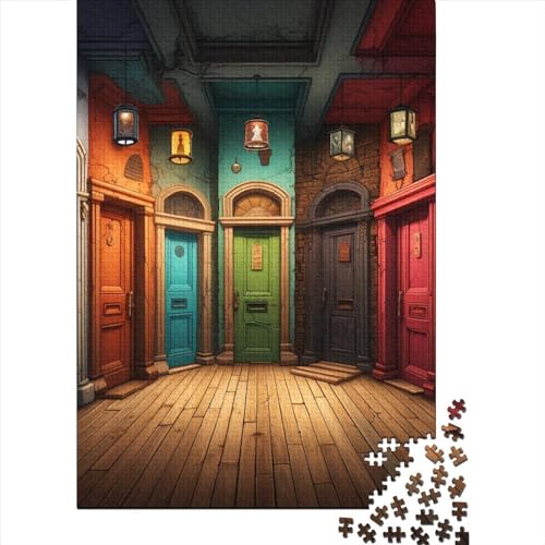 Seltsame farbige Türen Puzzles 1000 Teile Schwer Puzzle Spielzeug Pädagogisches Spiel Impossible Herausforderungsspielzeug Für Erwachsene Und Kinder in Bewährter 1000pcs (75x50cm) von DOEMTY