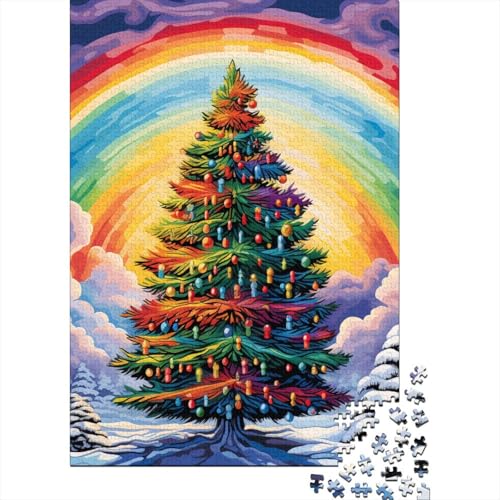 Weihnachtsbaums Regenbogen Puzzles 1000 Teile Schwer Puzzle Spielzeug Lernspiel Impossible Herausforderung Spielzeug Für Erwachsene Und Kinder in Bewährter 1000pcs (75x50cm) von DOEMTY