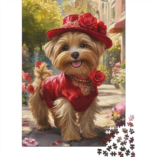Yorkshire Terrier Puzzle 1000-teilige Schwer Puzzle Spielzeug Pädagogisches Spiel Impossible Herausforderungsspielzeug Für Erwachsene Und Kinder in Bewährter 1000pcs (75x50cm) von DOEMTY