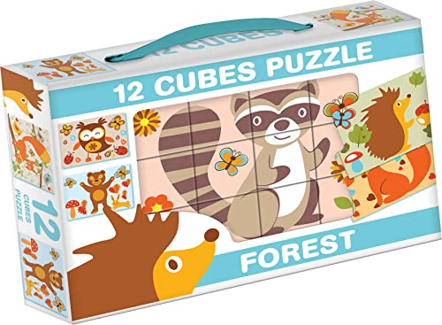 Würfel Puzzle Bilderwürfel 12-TLG. Kinderpuzzle Waldtiere von DOHÁNY