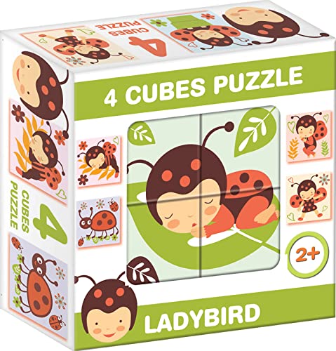 Würfel Puzzle Bilderwürfel 4-TLG. Kinderpuzzle Marienkäfer Käfer von DOHÁNY