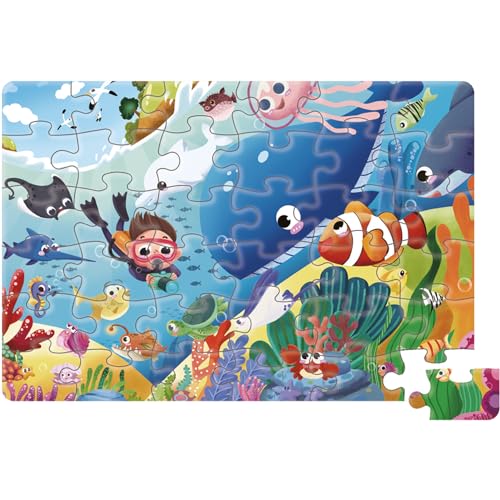 Dohe Educa - Progressives Puzzle für Kinder, 36 Teile aus Pappe, Thematik Ocean World, Puzzle für Kinder von 4 6 Jahren, Lernmaterial von DOHE