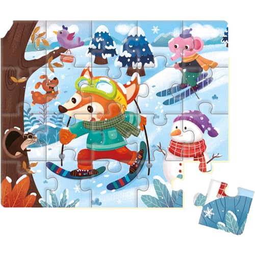 Dohe Educa - Progressives Puzzle für Kinder, 20 Teile, Pappe, Tiermotive, Puzzle für Kinder von 2 bis 3 Jahren, Lernmaterial von DOHE