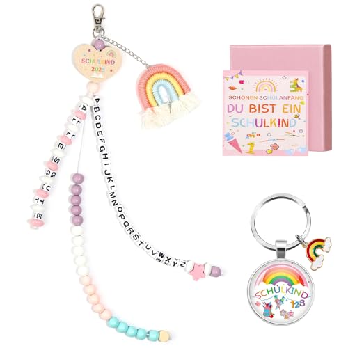DOINEUFL 2 Stück 2025 Schulkind Einschulung Geschenk, Schultüte Rechenkette mädchen und Regenbogen Schlüsselanhänger, Geschenk Einschulung Mädchen, Mit Grußkarte & Geschenkbox DOINEUFL 2 Stück 2025 Schulkind Einschulung Geschenk, Schultüte Rechenkette mädchen und Regenbogen Schlüsselanhänger, Geschenk Einschulung Mädchen, Mit Grußkarte & Geschenkbox von DOINEUFL