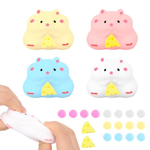 DOINEUFL 4 stück Hamster Squeeze Toy+Transparente Aufbewahrungstasche, Erwachsene Squishy Fidget Spielzeug, Squishies Sensory Toys Sensorisches Spielzeug Hilft Erwachsenen Ängste Abzubauen DOINEUFL 4 stück Hamster Squeeze Toy+Transparente Aufbewahrungstasche, Erwachsene Squishy Fidget Spielzeug, Squishies Sensory Toys Sensorisches Spielzeug Hilft Erwachsenen Ängste Abzubauen von DOINEUFL