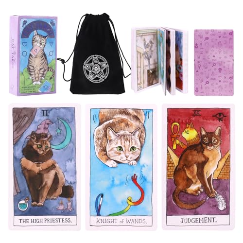 Tarotkarten Deck mit Kartenaufbewahrungstasche 78 Classic Original Tarot-Deck für Wahrsagerei Ideal für Anfänger bis Experten von DOINEUFL