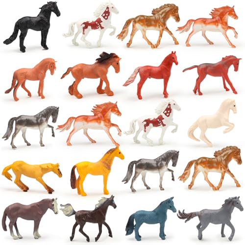 DOITEM 20PCS 5-9cm Tiny Horse Figurines Spielzeug Set, Kunststoff Pony kleine Fohlenfiguren, Geburtstagsgeschenk Cupcake Horse Cake Topper für Kinder Kleinkinder DOITEM 20PCS 5-9cm Tiny Horse Figurines Spielzeug Set, Kunststoff Pony kleine Fohlenfiguren, Geburtstagsgeschenk Cupcake Horse Cake Topper für Kinder Kleinkinder von DOITEM