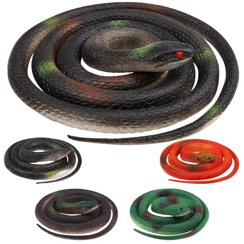 DOITEM 5 Stück Gummi Schlangen, 120cm Schlange Spielzeug, 75cm Gummischlangen Spielzeug, Kunststoff Schlangen Regenwald Schlangen Schlange Streich Requisiten für Kinder Garten Halloween Spielzeug DOITEM 5 Stück Gummi Schlangen, 120cm Schlange Spielzeug, 75cm Gummischlangen Spielzeug, Kunststoff Schlangen Regenwald Schlangen Schlange Streich Requisiten für Kinder Garten Halloween Spielzeug von DOITEM
