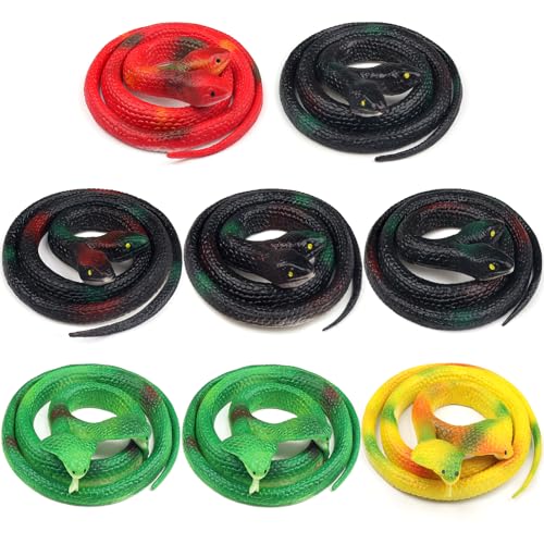 DOITEM 8 Stück Gummi Schlangen, 65cm Schlange Spielzeug, Gummischlangen Spielzeug Kunststoff Schlangen Regenwald Schlangen Schlange Streich Requisiten für Kinder Garten Aprilscherz Halloween Spielzeug DOITEM 8 Stück Gummi Schlangen, 65cm Schlange Spielzeug, Gummischlangen Spielzeug Kunststoff Schlangen Regenwald Schlangen Schlange Streich Requisiten für Kinder Garten Aprilscherz Halloween Spielzeug von DOITEM