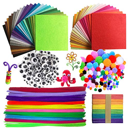DOITEM Pfeifenreiniger-Bastelset, Pfeifenreiniger mit Chenille-Stiel und Pompons mit Wackelaugen, für Handwerk, DIY, Kunstbedarf DOITEM Pfeifenreiniger-Bastelset, Pfeifenreiniger mit Chenille-Stiel und Pompons mit Wackelaugen, für Handwerk, DIY, Kunstbedarf von DOITEM