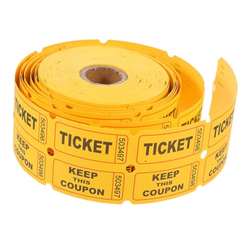 DOITOOL 1 Rolle Los Klassenprämientickets Tickets Für Die Tombola Der Veranstaltung Gewinnspieltickets Tombola-Tickets Aus Papier Partykarten Tombola-preise Doppeltes Offsetpapier Yellow von DOITOOL